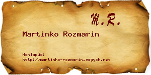Martinko Rozmarin névjegykártya